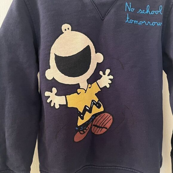MC2 Saint Barth Peanuts Charlie Brown Sweatshirt No School Tomorrow Boys Size 6 - Picture 2 of 13